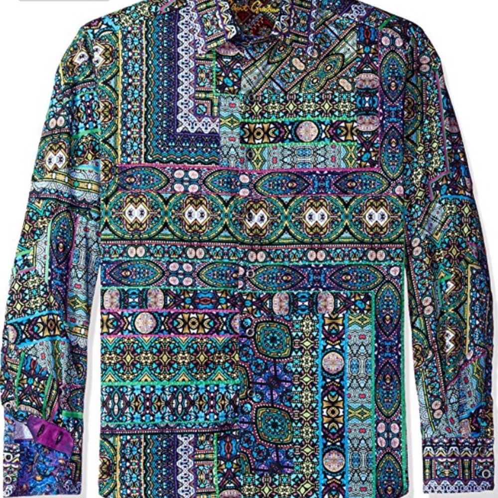 Robert Graham Garland Green rare spectacular shirt